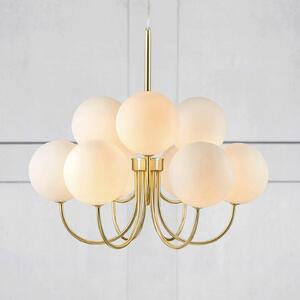 Markslöjd Lampada a sospensione Bianco, a 9 luci, oro/bianco, vetro, G9