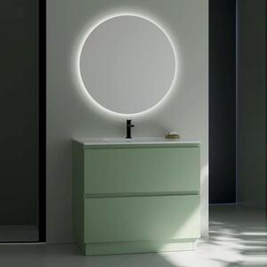 Kios bagno pandora 90 composizione bagno con base a terra con top integrato e specchio retroilluminato