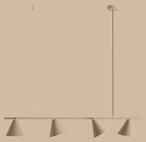 ALDEX Lampada a sospensione Form 4, metallo, a cono, a 4 luci, beige