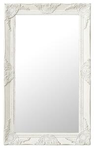 Specchio da Parete Stile Barocco 50x80 cm Bianco