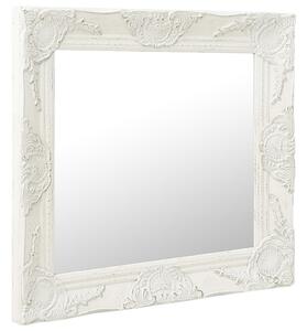 Specchio da Parete Stile Barocco 50x50 cm Bianco
