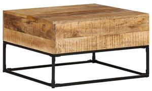 Tavolino da Salotto 68x68x41 cm in Legno di Mango Grezzo