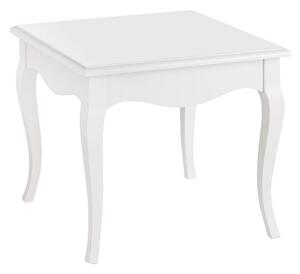 MOBILI 2G - Tavolino classico quadrato legno bianco 50x50x45