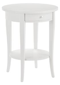 MOBILI 2G - Tavolino rotondo classico legno bianco 50x50x62