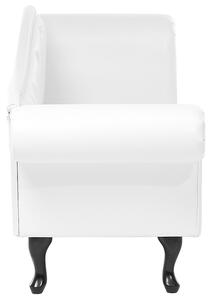 Chaise longue in ecopelle bianca con bottoni rivestimento trapuntato braccioli arrotolati a versione destra con cuscino Beliani
