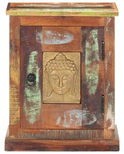 Comodino Decorato con Buddha 40x30x50 cm in Legno di Recupero