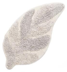 Tappeto Bagno Foglia in Ciniglia di Puro Cotone con Base Antiscivolo Salvia
