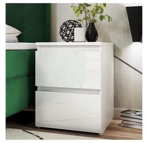Comodino MALWA 40x30 cm bianco lucido