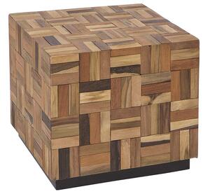 Tavolino da caffè in legno chiaro Teak Cube Tavolino con in stile rustico Beliani