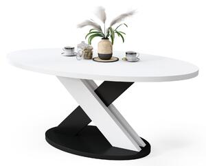 Tavolino da salotto ovale LOXA Bianco / Nero - TAVOLINO DA SALOTTO 120x65 cm
