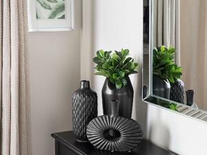 Vaso da Tavolo Decorativo gres porcellanato Nera 24 cm Ovale Glamour in stile moderno Beliani