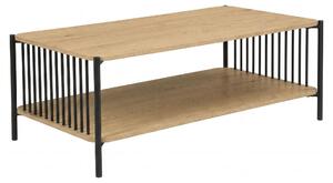 Tavolino WOHNLING, 110x60 cm, effetto legno di quercia, rettangolare, tavolino da divano, struttura in metallo, tavolino da soggiorno, superficie di appoggio, tavolino da salotto, spazio contenitivo, tavolino ausiliario, tavolino da caffè