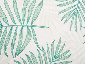Set di 2 cuscini da esterno in tessuto di poliestere beige e verde con motivo a foglia di palma 45 x 45 cm esterno interno giardino Beliani