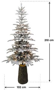 Albero di Natale Artificiale Innevato 210 cm 25 Rami 200 Luci LED Acero Montano Verde