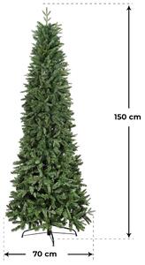 Albero di Natale Artificiale 150 cm 30 Rami Pino del Gargano Verde