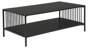 Tavolino WOHNLING, 110x60 cm, effetto legno di quercia, rettangolare, nero. Tavolino da divano, struttura in metallo, ideale per il soggiorno, con spazio per riporre oggetti, perfetto come tavolino da caffè o tavolino di servizio