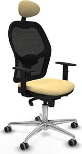 Sedia da ufficio con poggiatesta Jorquera Piqueras y Crespo 1D086G1 Crema
