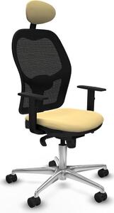 Sedia da ufficio con poggiatesta Jorquera Piqueras y Crespo 1D086N1 Crema