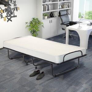Costway Letto pieghevole a scomparsa con materasso in Memory Foam struttura a U 4 ruote universali, Letto portatile