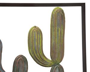 Pannello Cactus-frame 50x1,3x50 Cm In Ferro Verde E Azzurro
