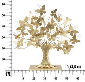 Albero Della Vita Con Farfalle Glam 63x13,5x60 Cm In Ferro Oro