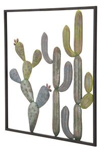 Pannello Cactus-frame 50x1,3x50 Cm In Ferro Verde E Azzurro