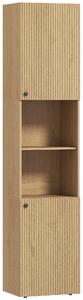 HOMCOM Colonna bagno con 2 armadietti, 2 ripiani e 6 livelli, rovere | Aosom Italy