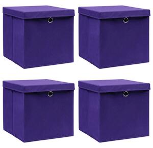 325212 Storage Boxes with Covers 4 pcs 28x28x28 cm Purple