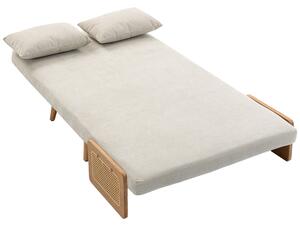 HOMCOM Divano letto 2 posti 3 in 1 in ciniglia con 2 cuscini, 103 cm, crema | Aosom Italy