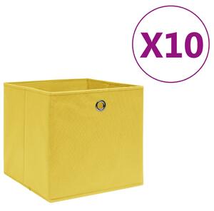325225 Storage Boxes 10 pcs Non-woven Fabric 28x28x28 cm Yellow