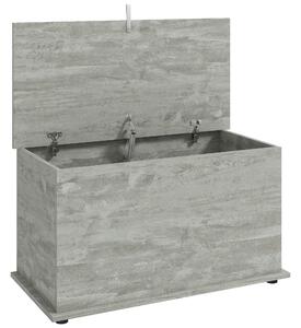 HOMCOM Cassapanca contenitore con cerniere di sicurezza, 80x40x45 cm, grigio | Aosom Italy