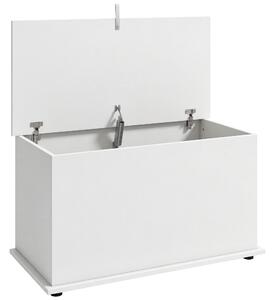 HOMCOM Cassapanca contenitore con coperchio di sicurezza, bianco | Aosom Italy