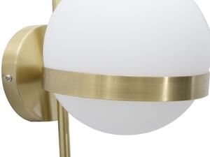 Lampada Da Muro Glamy Circle 15x20x40 Cm In Ferro E Vetro Oro E Bianco