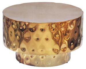 Tavolino da salotto WOHNLING, struttura in alluminio, forma circolare, diametro 60 cm, colore oro, design moderno, ideale per il soggiorno, tavolino da divano, forma a tamburo, tavolino ausiliario, prodotto artigianale