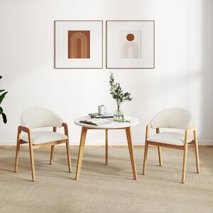 Costway Set di 2 sedie da pranzo moderne con seduta imbottita e schienale curvo ergonomico, Sedie per sala da pranzo Bianco