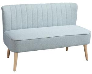 HOMCOM Divano 2 Posti con Imbottitura Morbida fino a 220 kg, Rivestimento Facile da Pulire, 117x56,5x77 cm, Verde Chiaro | Aosom Italy