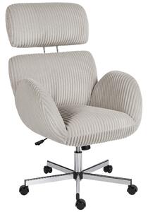 HOMCOM Sedia da Ufficio Ergonomica in Velluto con Schienale Alto, Poggiatesta e Braccioli Regolabili, Grigio | Aosom Italy