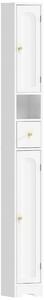 HOMCOM Mobile bagno con Cassetto, Armadio Stretto con Ante Arcuate e Ripiani Regolabili, 20x20x185 cm, Bianco | Aosom Italy