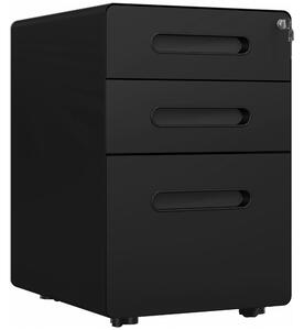Vinsetto Cassettiera da Ufficio con 3 Cassetti per Formato A4, Lettera e Legale, 39x48x59 cm, Nero | Aosom Italy