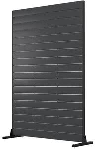 Outsunny Paravento a 6 Pannelli con Supporto e Aspetto Vena, Separatore di Ambienti in HDPE, 120x174 cm, Legno Nero | Aosom Italy
