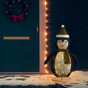 Figura Decorativa Natalizia Pinguino LED Tessuto Pregiato 120cm