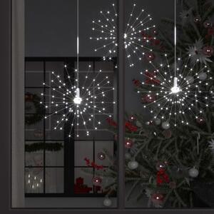 Luci di Natale Fuochi Artificio 2pz Bianco Freddo 20cm 280 LED
