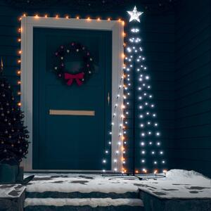 Albero di Natale a Cono Bianco Freddo con 100 LED 70x180 cm