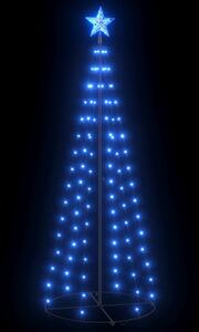 Albero di Natale a Cono Decorato Blu con 100 LED 70x180 cm