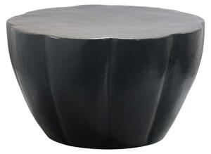 Tavolino da salotto WOHNLING, alluminio, 60 cm, forma a fiore, nero. Tavolino rotondo per il soggiorno, tavolino da divano, tavolino moderno per il salotto, tavolino ausiliario, prodotto artigianale