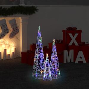 Set di Coni di Luce a LED Decorativi Multicolori 30/45/60 cm
