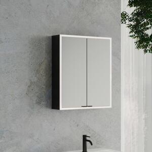 Specchio da bagno a cubo Kronenbach 2.0, da montare a parete, con 2 ante, 60 cm