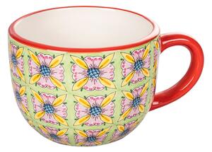 Tazza per colazione Jumbo 392 ml in ceramica con decoro mediterraneo Infinito