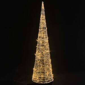 Piramide Decorativa Cono Luce LED Acrilico Bianco Caldo 90 cm