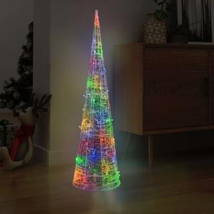 Piramide Decorativa Cono di Luce LED Acrilico Colorata 120 cm